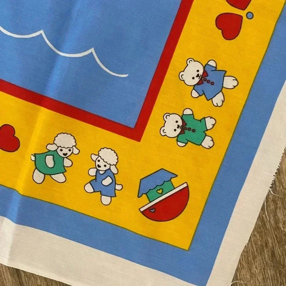 Vintage Nursery Baby Blanket DIY Fabric Noah’s Ark - Picture 5 of 6